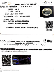 8.36/CT Natural Yellow Sapphire With Govt Lab Certificate (16650)